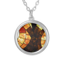 LAS VEGAS ceiling coloured glass browns cream reds Custom Necklace