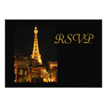 Las Vegas Eiffel Tower RSVP Card Announcements