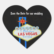 Las Vegas Heart Shaped Wedding Heart Stickers