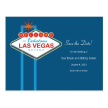 Las Vegas Save The Date Post Card