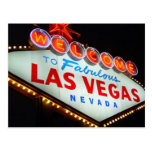 Las Vegas Sign Night time Postcard