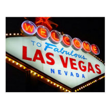 Las Vegas Sign Night time Postcard