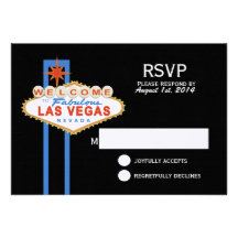 Las Vegas Sign Wedding Response Card Personalised Announcement