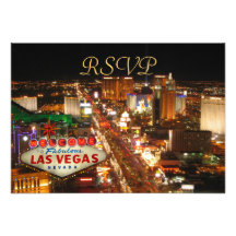 Las Vegas Strip RSVP cards Personalised Invitation
