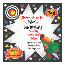 Laser Tag Birthday Party Invitation