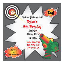 Laser Tag Birthday Party Invitation
