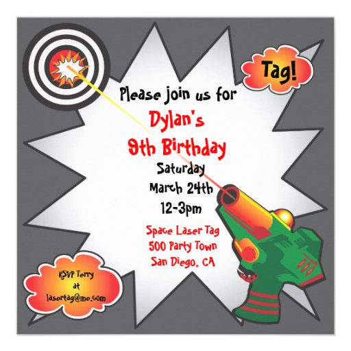 Free Laser Tag Birthday Invitations