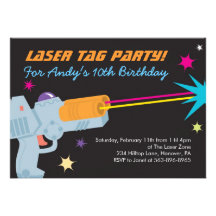Laser Tag Birthday Party Invitations