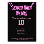 Laser Tag Party Pink Invitation