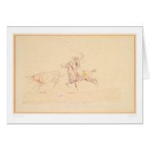 Lassoing the Steer 1905 (1418A) Greeting Card