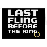 Last Fling Before Ring Bachelor Party Invitation Greeting Cards