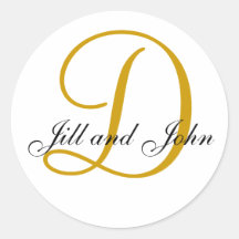 Last Name Initial D plus First Names Gold Sticker