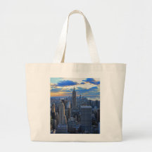 Late afternoon NYC Skyline as sunset approaches Bags