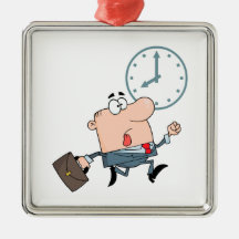 late for work funny cartoon ornaments