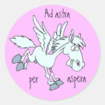 Latin: Ad astra per aspera Stickers