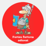 Latin: Fortes fortuna adiuvat Round Stickers