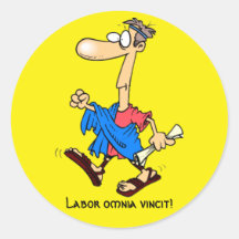 Latin: Labour omnia vincit! Stickers