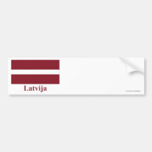 Latvia Flag with Name in Latvian Bumper Stickers