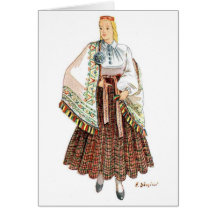 Latvian Traditional costume card
