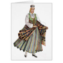 Latvian traditional costume cards