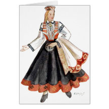 Latvian traditional costume cards