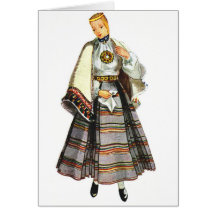 Latvian traditional costume greeting cards