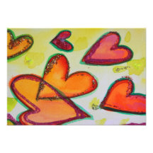 Laugh Hearts Flying Small Invitation or Invite