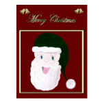 Laughing Santa Postcard (Green)