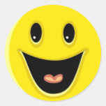 Laughing Smiley Face Round Sticker