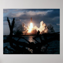 Launch of Space Shuttle Atlantis (STS-74) Poster