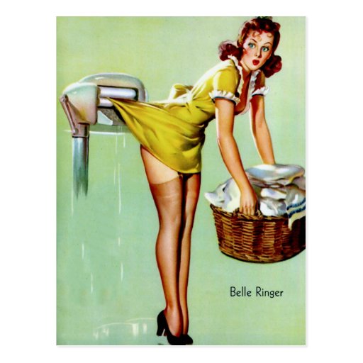 Laundry Pinup Post Card