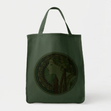 Laurel, Alphonse Mucha Canvas Bags