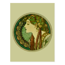 Laurel, Alphonse Mucha Postcards