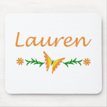 Lauren (Orange Butterfly) Mouse Mats