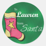 Lauren Personalised Stocking label Stickers