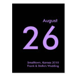 Lavendar and Black Save the Date Post Cards