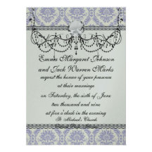 lavender and cream lovely damask announcement