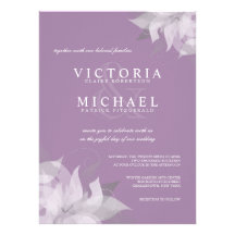 Lavender and White Floral Wedding Invitations