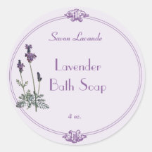 Lavender Bath Soap Label Round Sticker