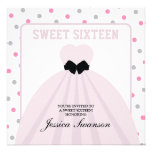 Lavender Blush Gown Sweet Sixteen with polka dots Invites