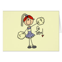 Lavender Cheerleader Tshirts and Gifts Greeting Card