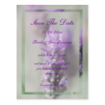 Lavender classy purple wedding save the date postcard