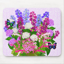 Lavender Garden Floral Bouquet Mousepad
