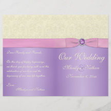 Lavender, Pink, and Ivory Wedding Program Full Colour Flyer