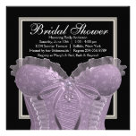 Lavender Purple Corset Bridal Shower Custom Announcement