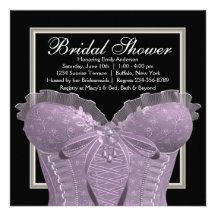 Lavender Purple Corset Bridal Shower Custom Announcement