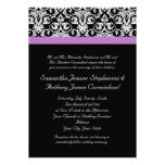 Lavender Purple Damask Black/White Custom Invite