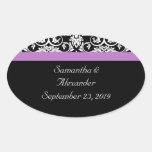 Lavender Purple Damask Black/White Sticker