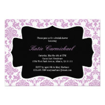 Lavender Purple Damask Invitation