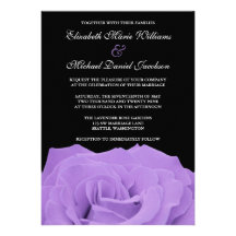 Lavender Rose and Black Wedding Personalized Announcements